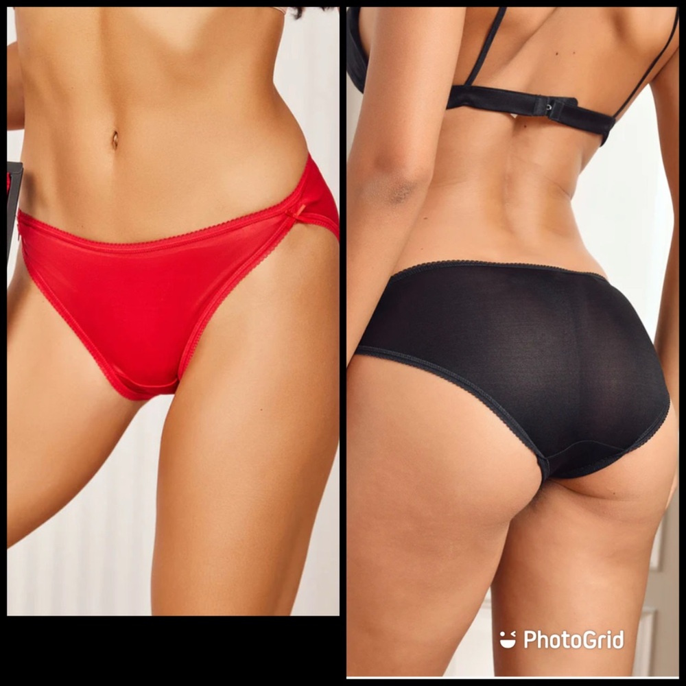 Silky Silk Women’s 2 Piece Panty Set- one red, one black. NWT